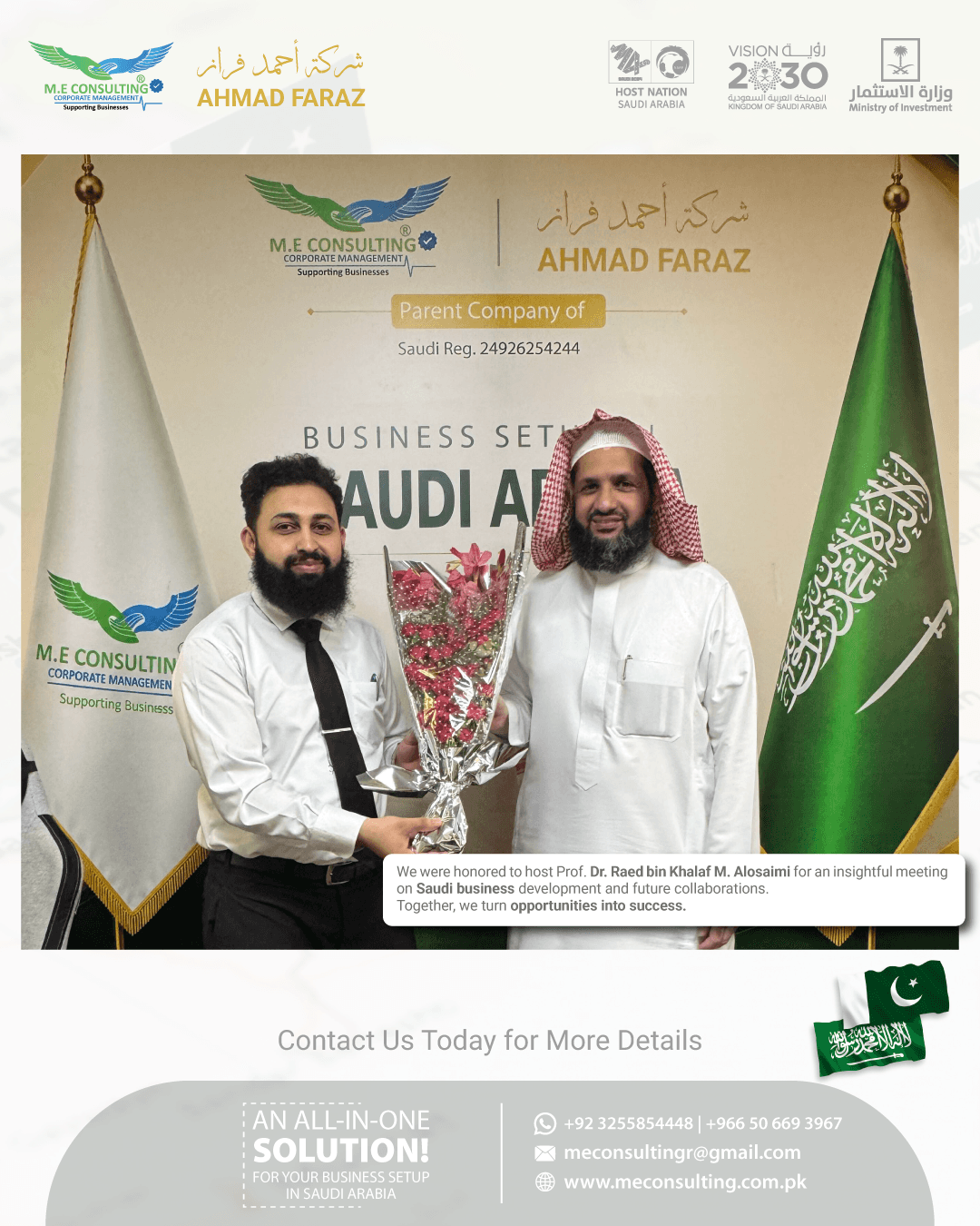 Office consultation with a Saudi business leader